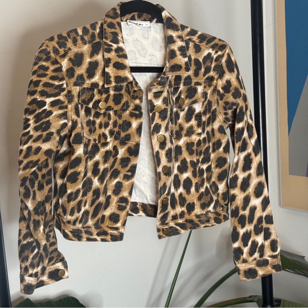 Leopard Print Jean Jacket